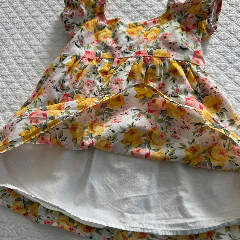 Janie and Jack girls short sleeve floral dress size 12-18 month - Picture 3 of 4
